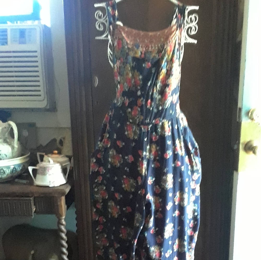 Floral Rayon Jumpsuit Romper  L
